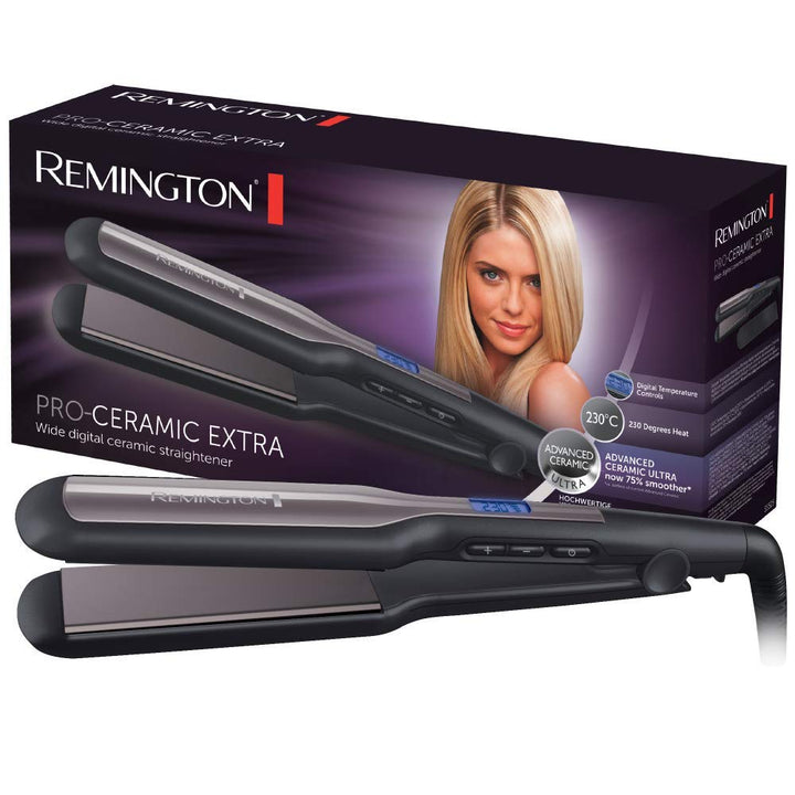 Remington Glätteisen breit Pro-Ceramic Extra (extra breite 45mm Stylingplatten -speziell für dickes,