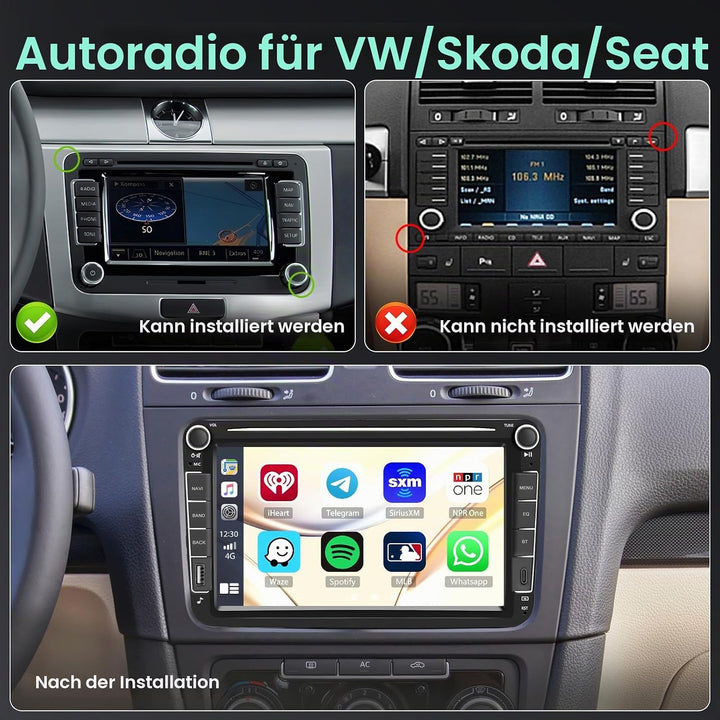8 Core 6G+128G DSP Hikity Android 15 Autoradio für VW Golf 5 6 Passat Tiguan Polo Caddy Seat, 8" Tou