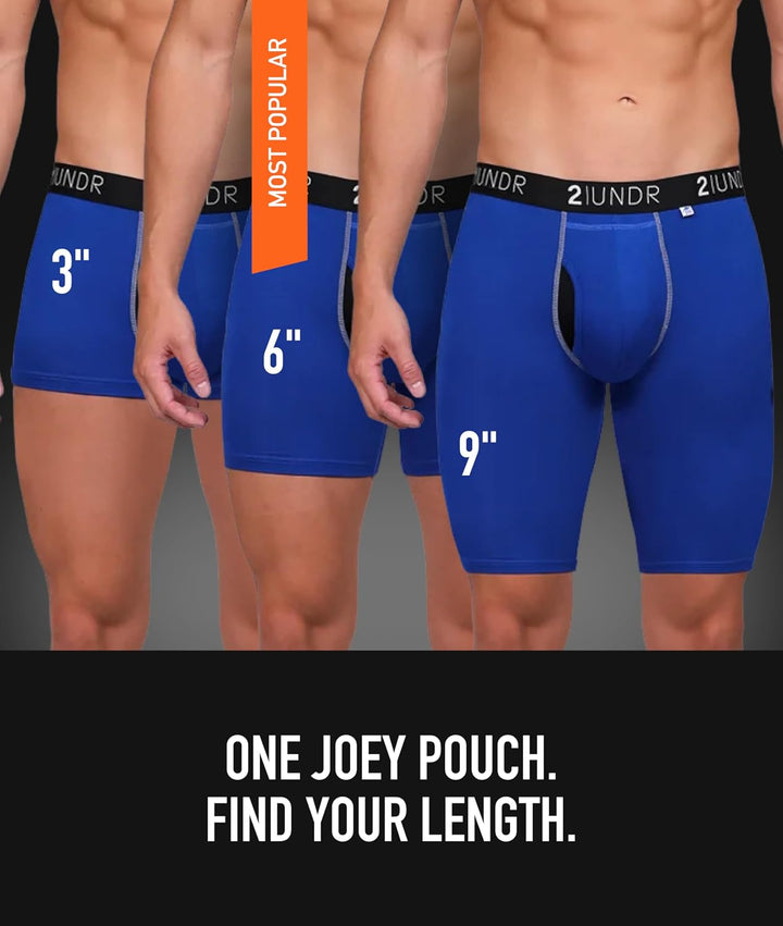 2UNDR Herren-Boxershorts Swingshift. S Grau / Blau, S Grau / Blau