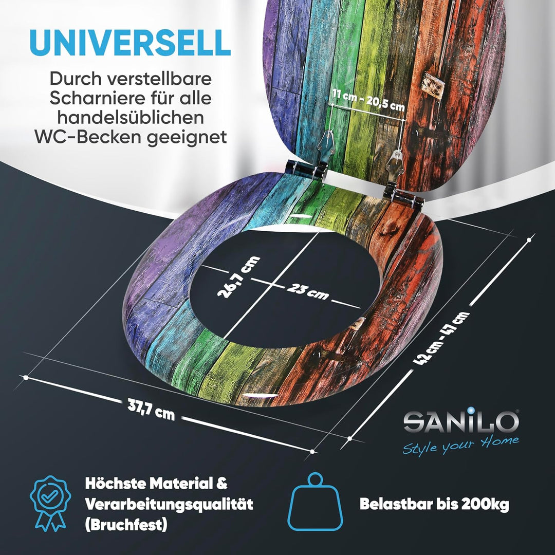 Sanilo WC Sitz mit Absenkautomatik, viele schöne Holz Toilettendeckel zur Auswahl, hochwertige und s