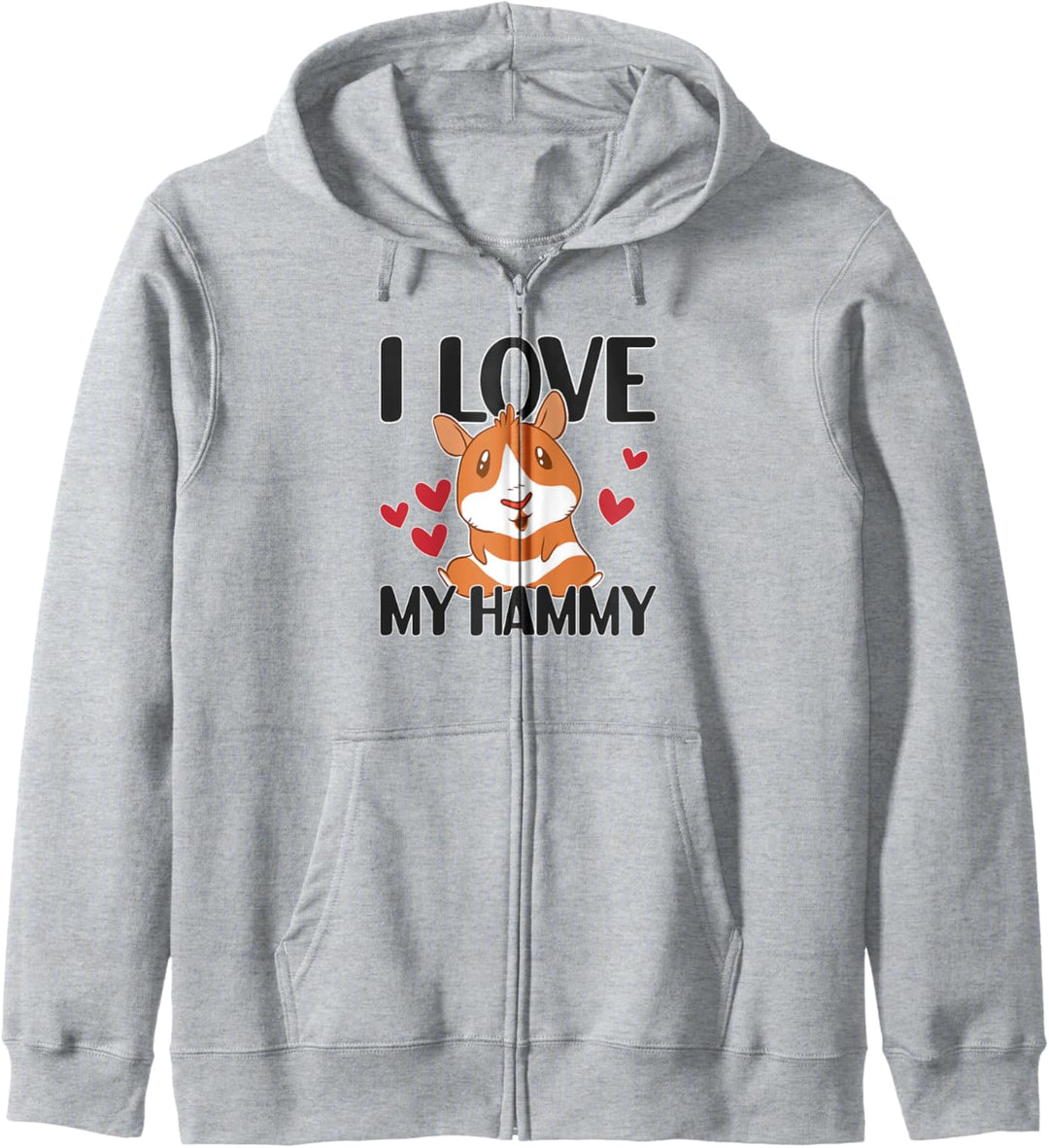 I Love My Hammy lustiger Hamster Spruch mit Herz Kapuzenjacke