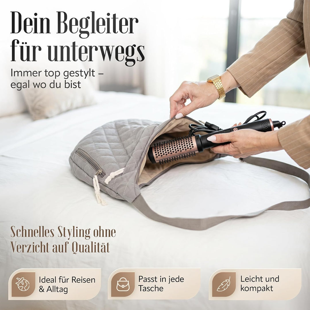 Thermobürste [TESTSIEGER 1,1] Anti-Frizz Glättbürste Blowout ohne Heissluft für jeden Haartyp - Rund