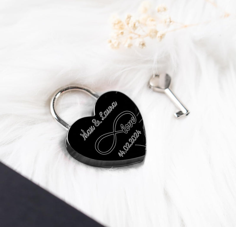 Geschenkfreude Liebesschloss mit Gravur witterungsbeständig - personalisierte Geschenke Valentinstag