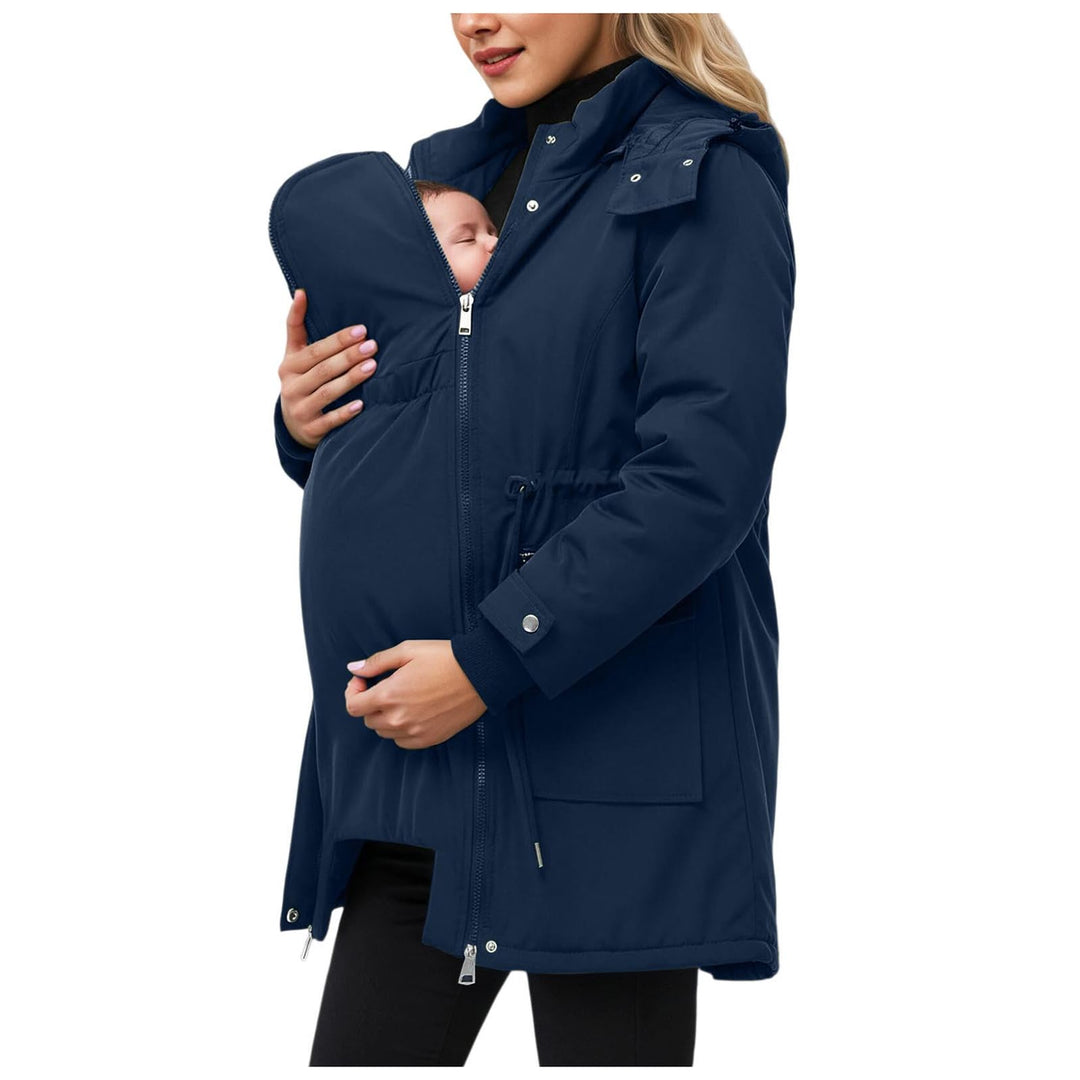 Umstandsjacke mit Babyeinsatz Umstands jacke Winter Umstandsmode 3 in 1 Tragejacke Einstellbarer Kor