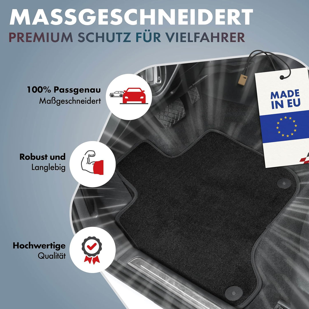 WALSER Premium Auto Teppiche kompatibel mit Ford C-Max II 2010-2012, Grand C-Max 2010-2012, 5-Sitzer