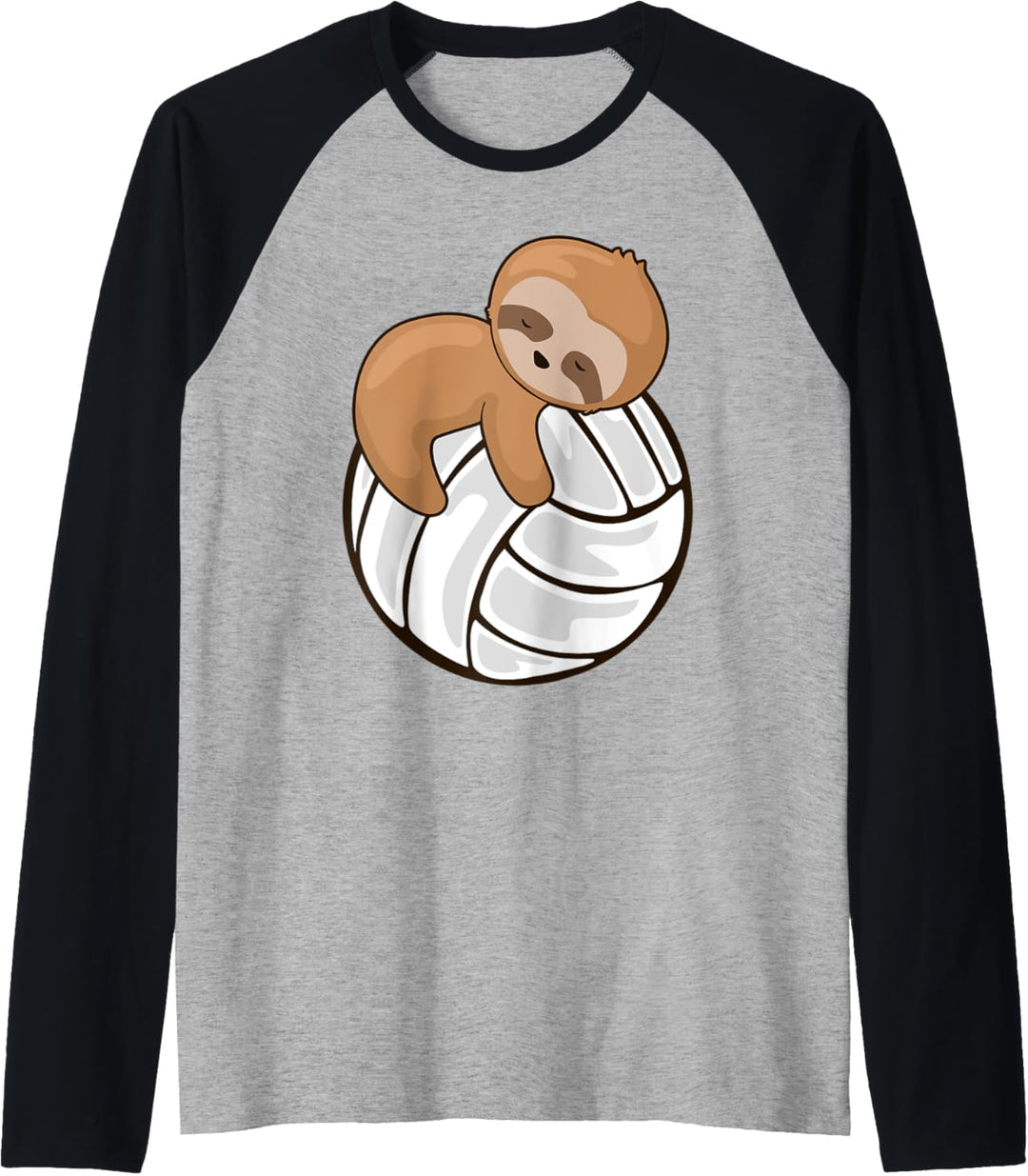 Volleyball mit Faultier-Motiv Raglan
