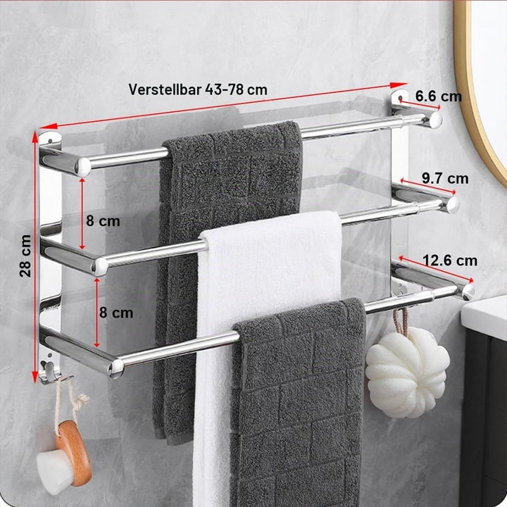Einziehbar Handtuchhalter 43-78CM Edelstahl Handtuchhalter Bad Handtuchstange Wand-handtuchhalter mi