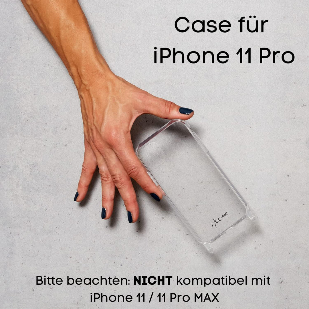 NOOMYA® Premium Fashion Handykette | Set Handyhülle iPhone 11 PRO &amp; Handyband True Blue | Handygurt