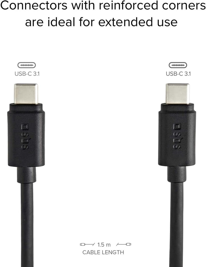SBS CABLE DATOS/CARGA USB 3.1 TYPE C - TYPE C 1,5MTS