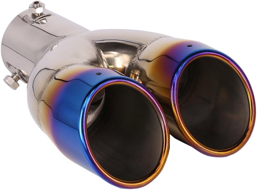 62mm Auspuff Endschalldämpfer Edelstahl Endschalldämpfer schalldämpfer Auto universal doppelt blau G