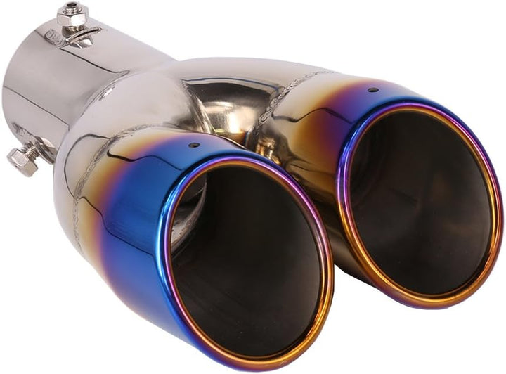 62mm Auspuff Endschalldämpfer Edelstahl Endschalldämpfer schalldämpfer Auto universal doppelt blau G