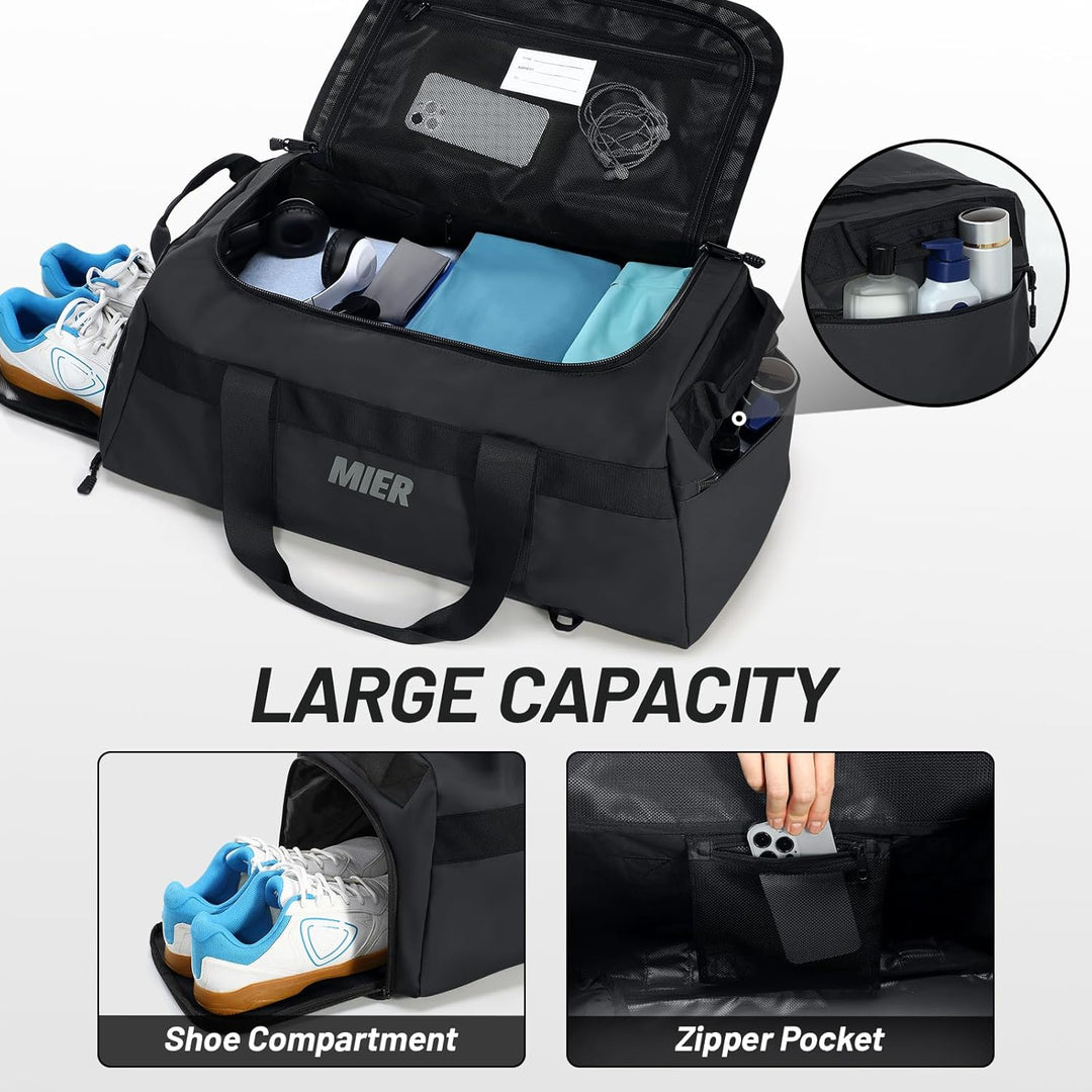MIER Sporttasche gross Reisetasche mit Schuhfach 60L Sportrucksack Duffle Bag Fitness Trainingstasch