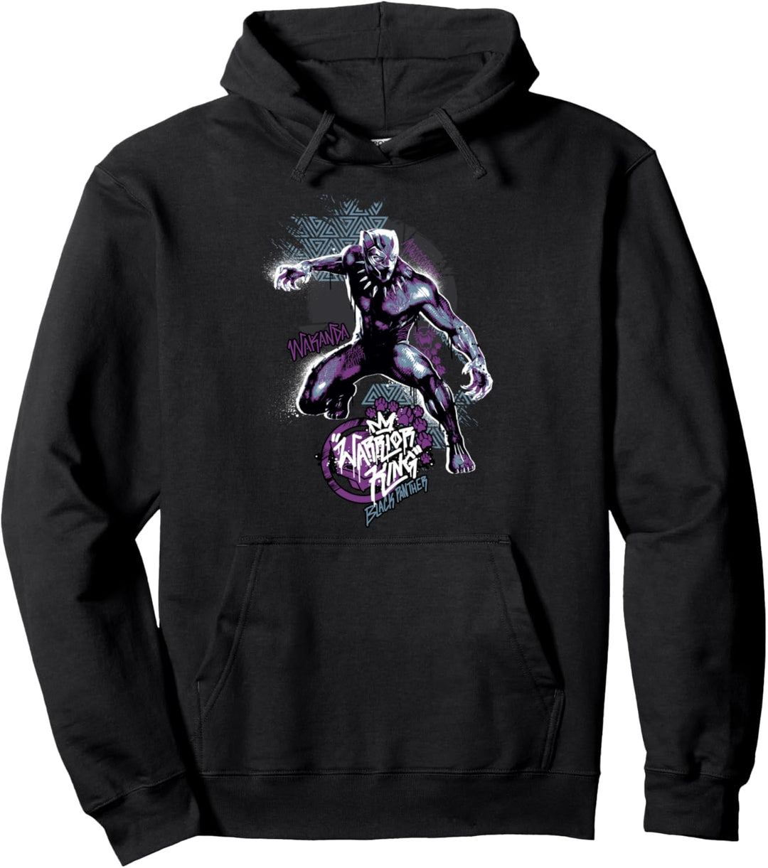 Marvel Black Panther Warrior King Graffiti Pullover Hoodie