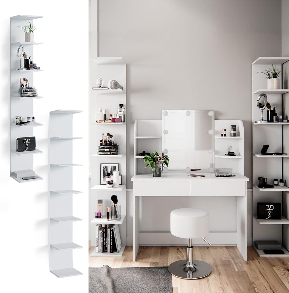 Vicco Wandregal Paolo, Schwarz, 30 x 190 cm 2er Set