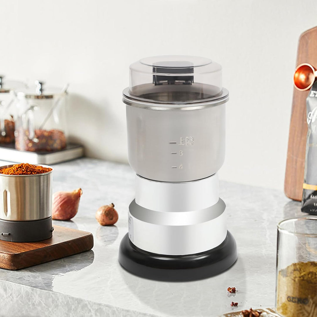 Elektrisch Kaffeemühle 500g Grosses Gewürzmühle mit Edelstahlklingen One-Touch-Mühle für Kaffeebohne