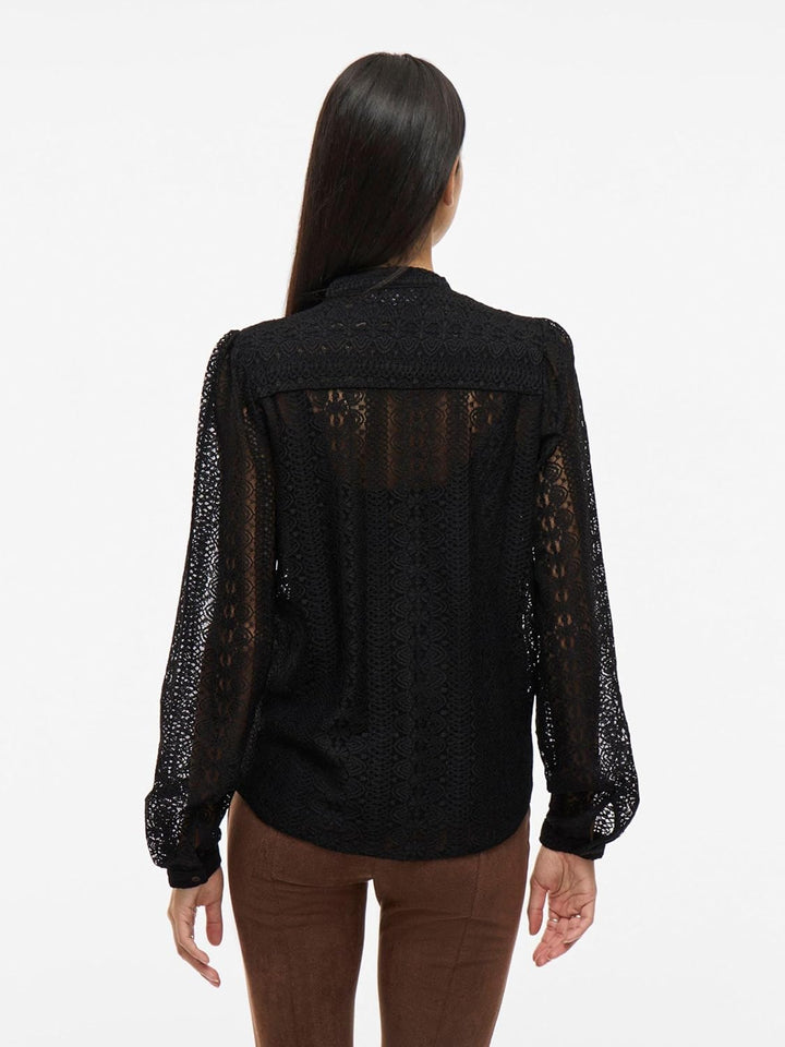 Vila Female Hemd VICHIKKA Spitzen XS Schwarz, XS Schwarz