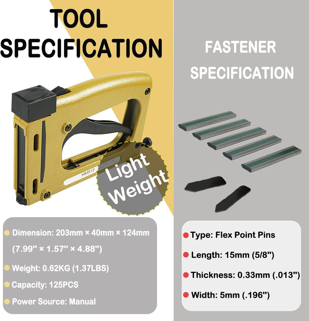 KAMSIN HM515 Punkt-Treiber, manuelles Rahmenwerkzeug mit 1000 flexiblen Punkten, 15 mm Länge, leicht