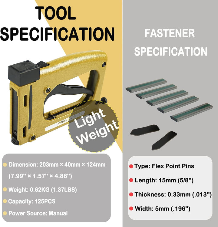 KAMSIN HM515 Punkt-Treiber, manuelles Rahmenwerkzeug mit 1000 flexiblen Punkten, 15 mm Länge, leicht