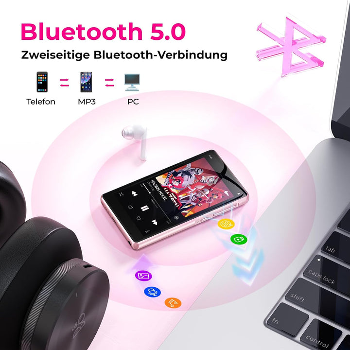 160 GB MP3 Player Spotify mit Bluetooth und WiFi, 4.5 Zoll-Touchscreen | MP4 Player Android,Kinder H