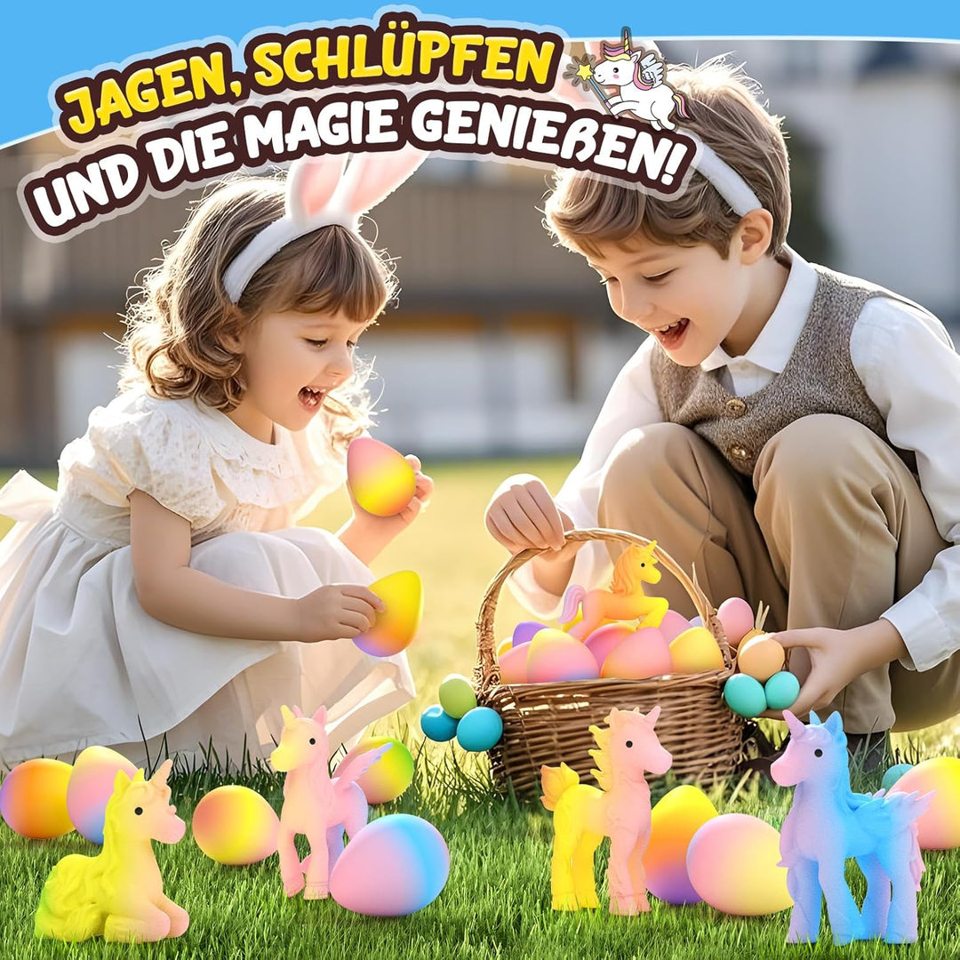 Coodoo Einhorn Schlüpft Regenbogeneier für Kinder - 6er Pack Einhorn Geschenke für Mädchen & Jungen,