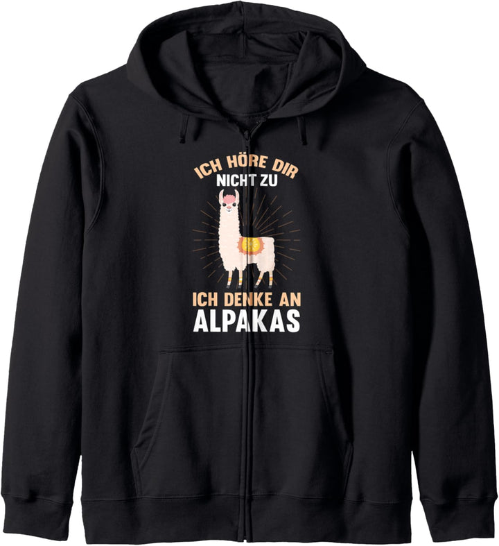 Ich höre dir nicht zu ich denke an Alpakas Kapuzenjacke