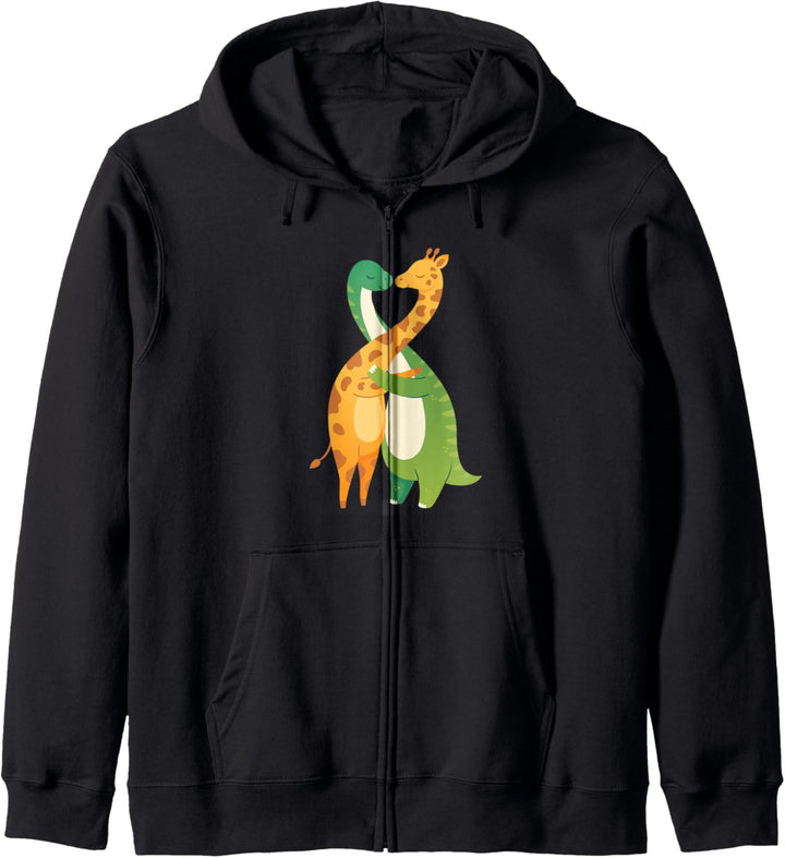 Dinosaurier Dino T Rex Giraffe Liebespaar Valentinstag Kapuzenjacke