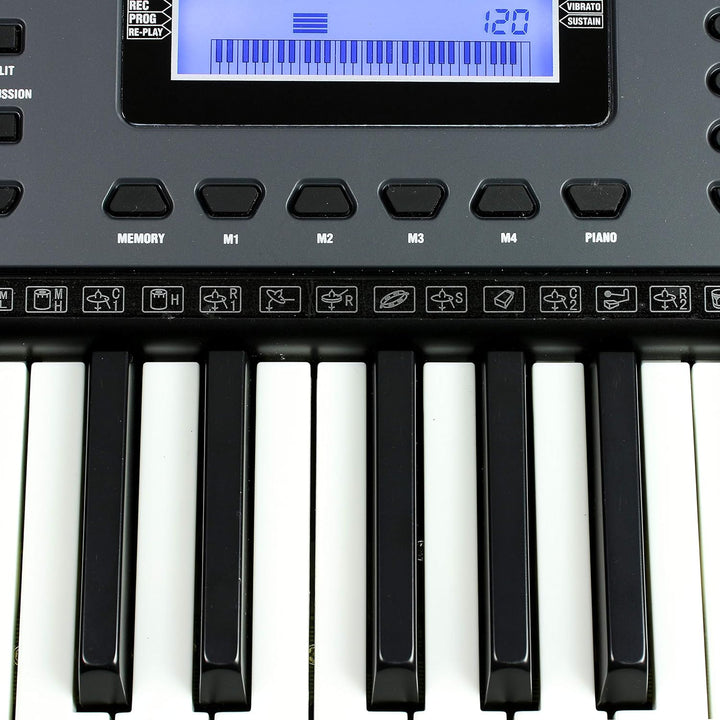 RockJam 61 Key Keyboard Piano with Pitch Bend, Power Supply, Sheet Music Stand, Piano Note Stickers