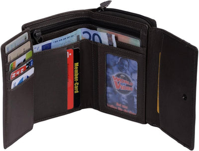 AVANCO Leder Damenbörse Damen Börse 23- (107A) mit RFID-Schutz Portemonnaie Geldbeutel Portmonee Por