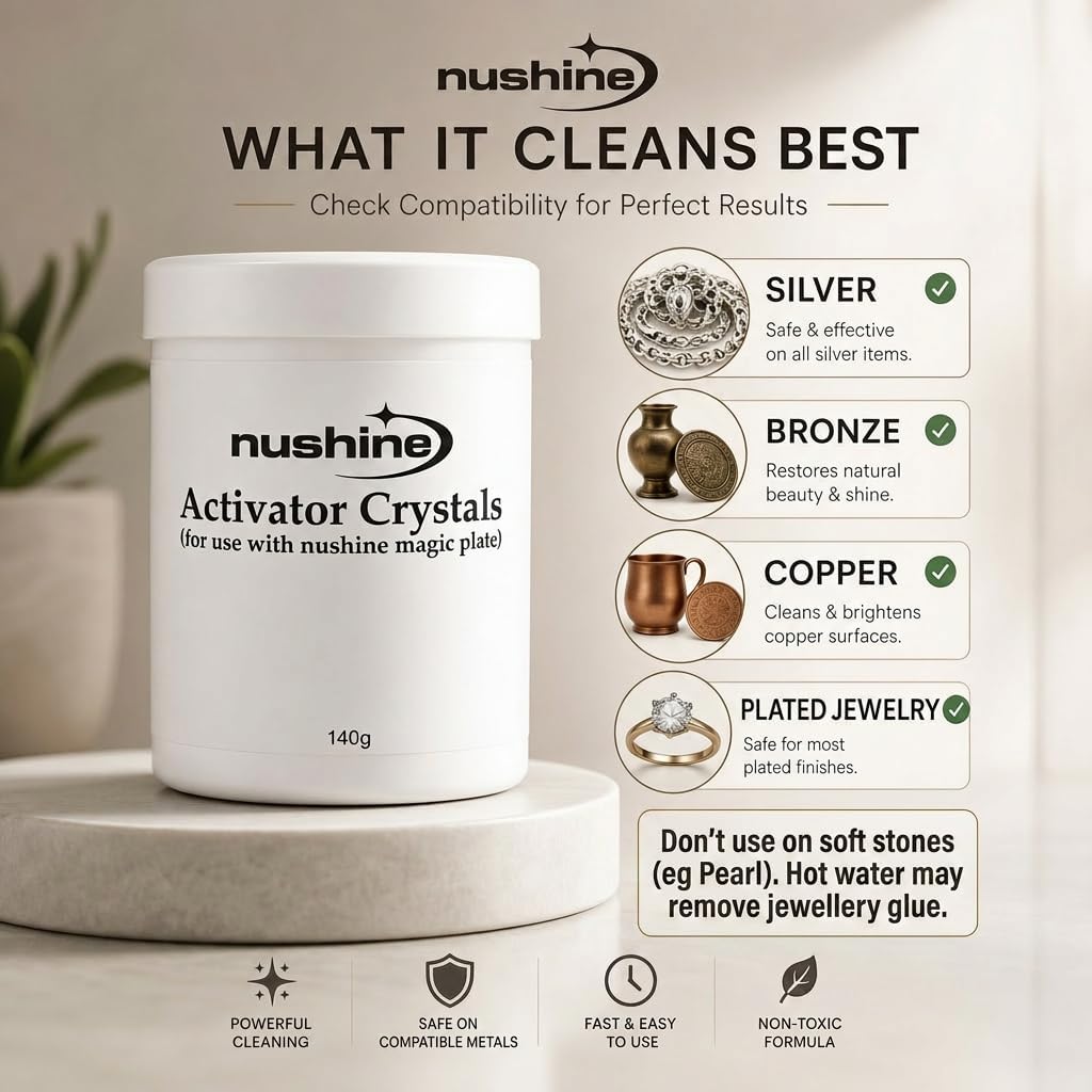 Nushine Aktivator-Kristalle 140 g (zur Verwendung mit Magischer Reinigungs-Platte)