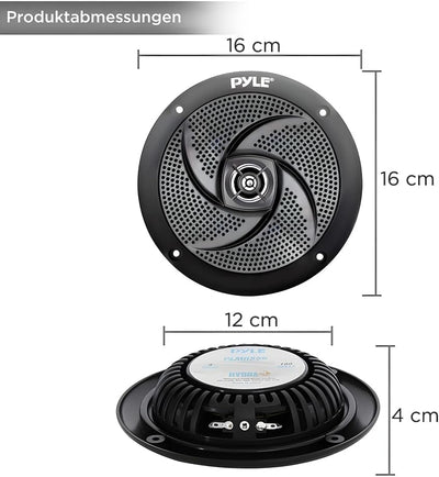 Pyle Marine Speakers - 5.25 Inch Low Profile Slim Style Waterproof Wakeboard Tower and Weather Resis