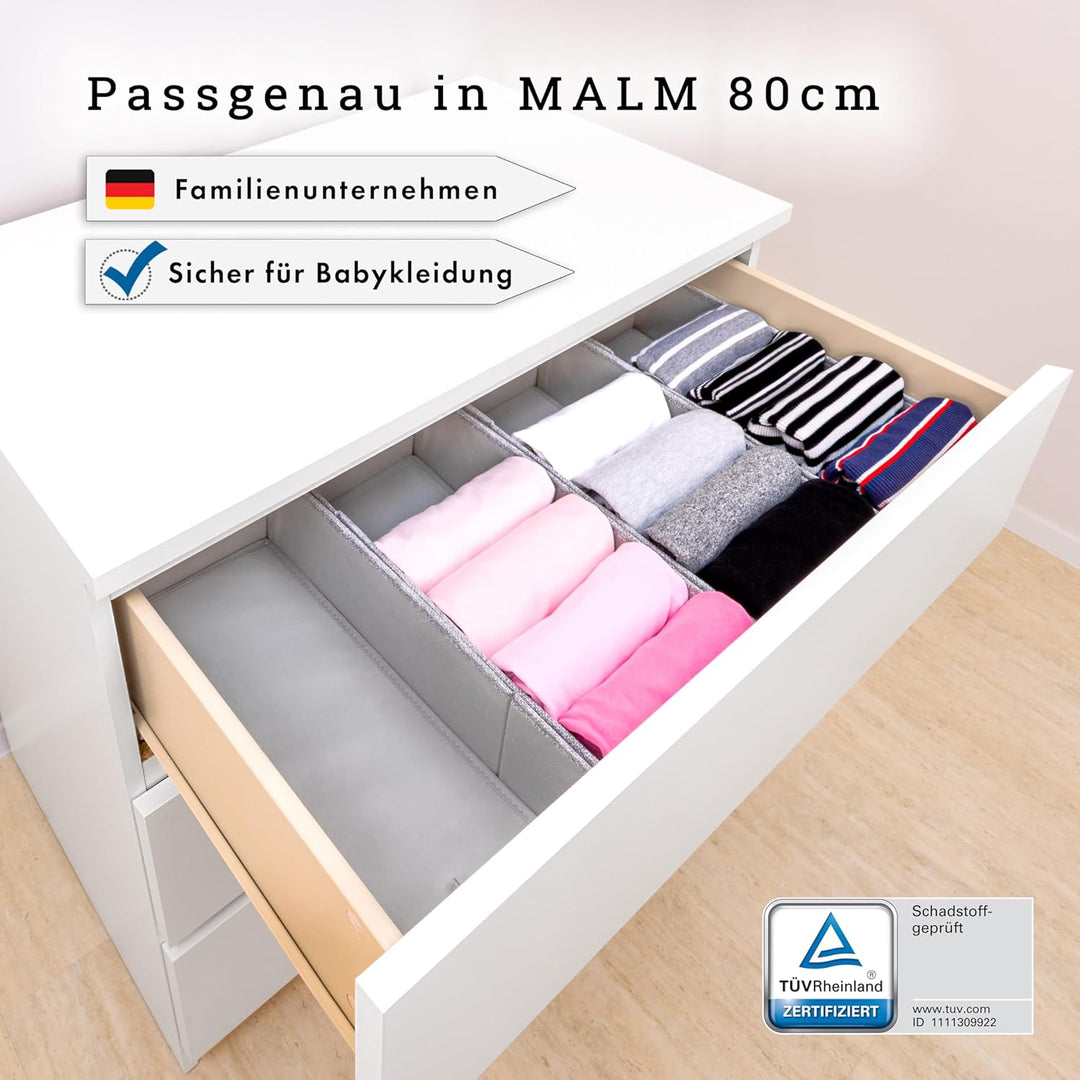 SIMPLE JOY® MALM FileFolding Box für ikea Kommode; DAS ORIGINAL; passgenau; Stabiler Boden; Schublad
