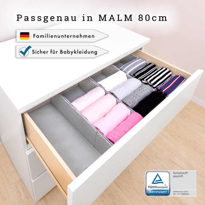 SIMPLE JOY® MALM FileFolding Box für ikea Kommode; DAS ORIGINAL; passgenau; Stabiler Boden; Schublad