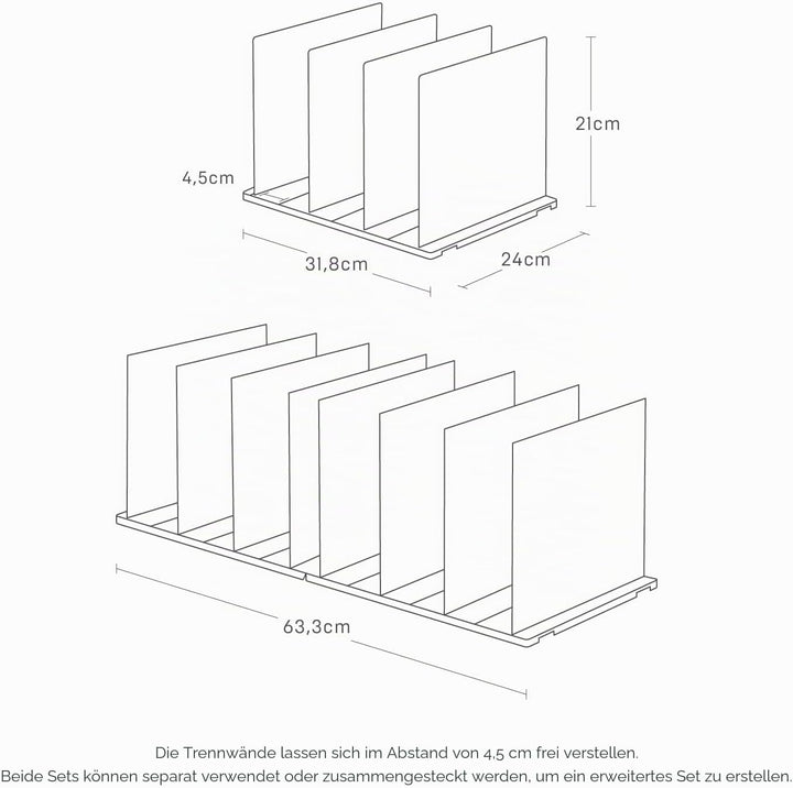 YAMAZAKI Home Smart Geldbörse Organizer/Tasche Trennwand für Schrank Regal - ABS Kunststoff Einheits