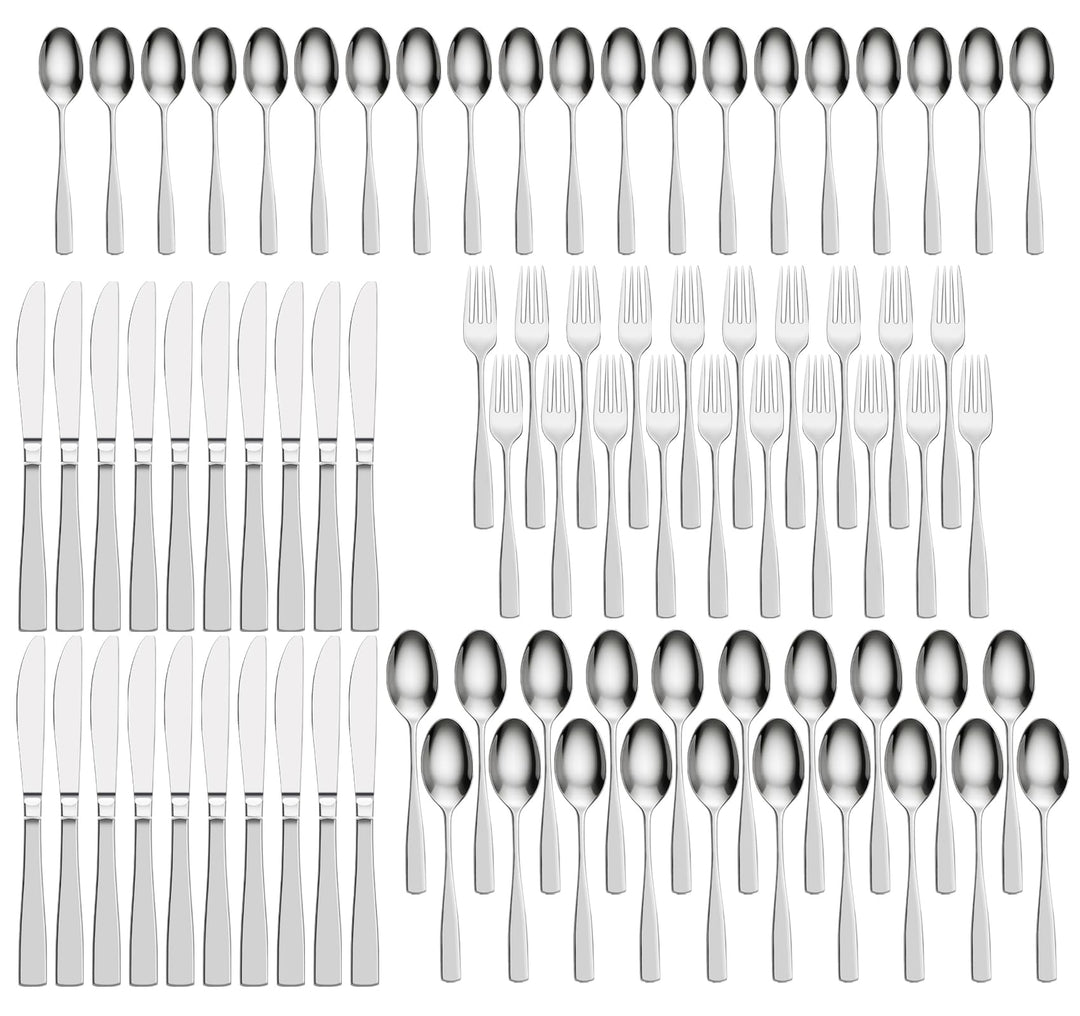 Besteck Set für 100 Person, 400er-Set Messer Gabel Löffel aus Edelstahl Spülmaschinenfestem für Küch