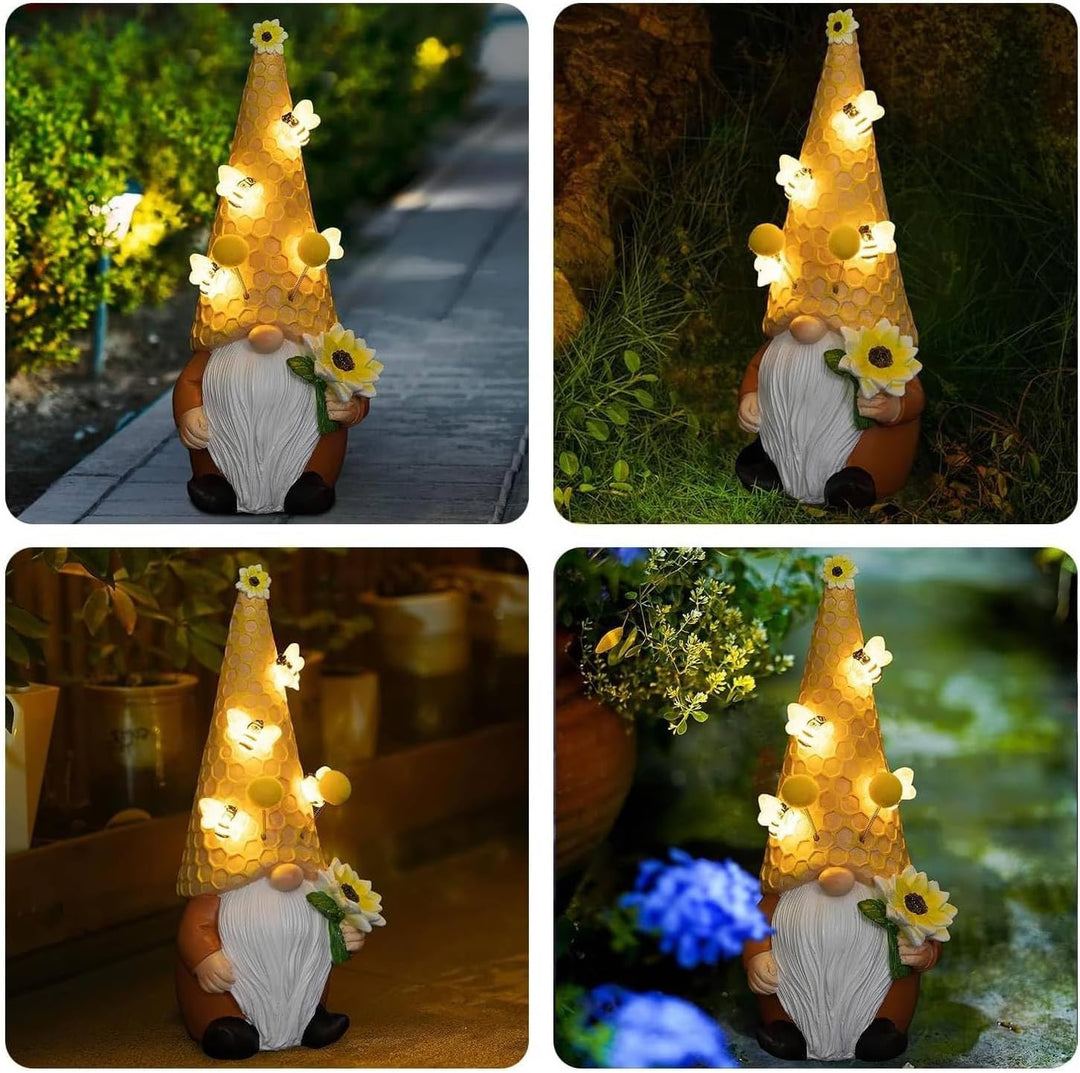 pearlstar Solar Gartenzwerge für aussen, Gartenfiguren für draussen wetterfest, Solar Figuren für au