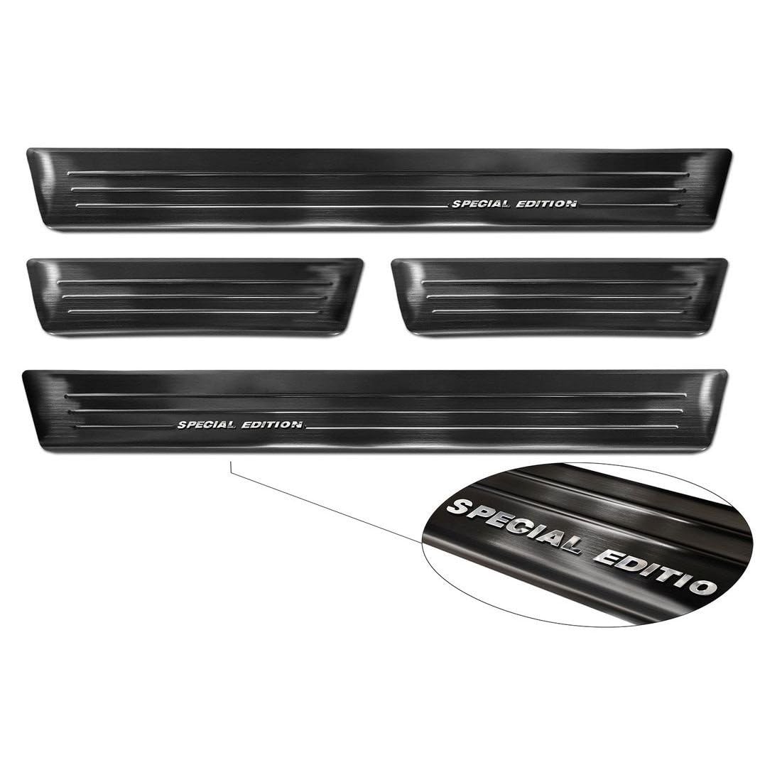 Black Inox door sill protectors compatible with Renault Arkana 2020- - 'Special Edition' - 4-pieces
