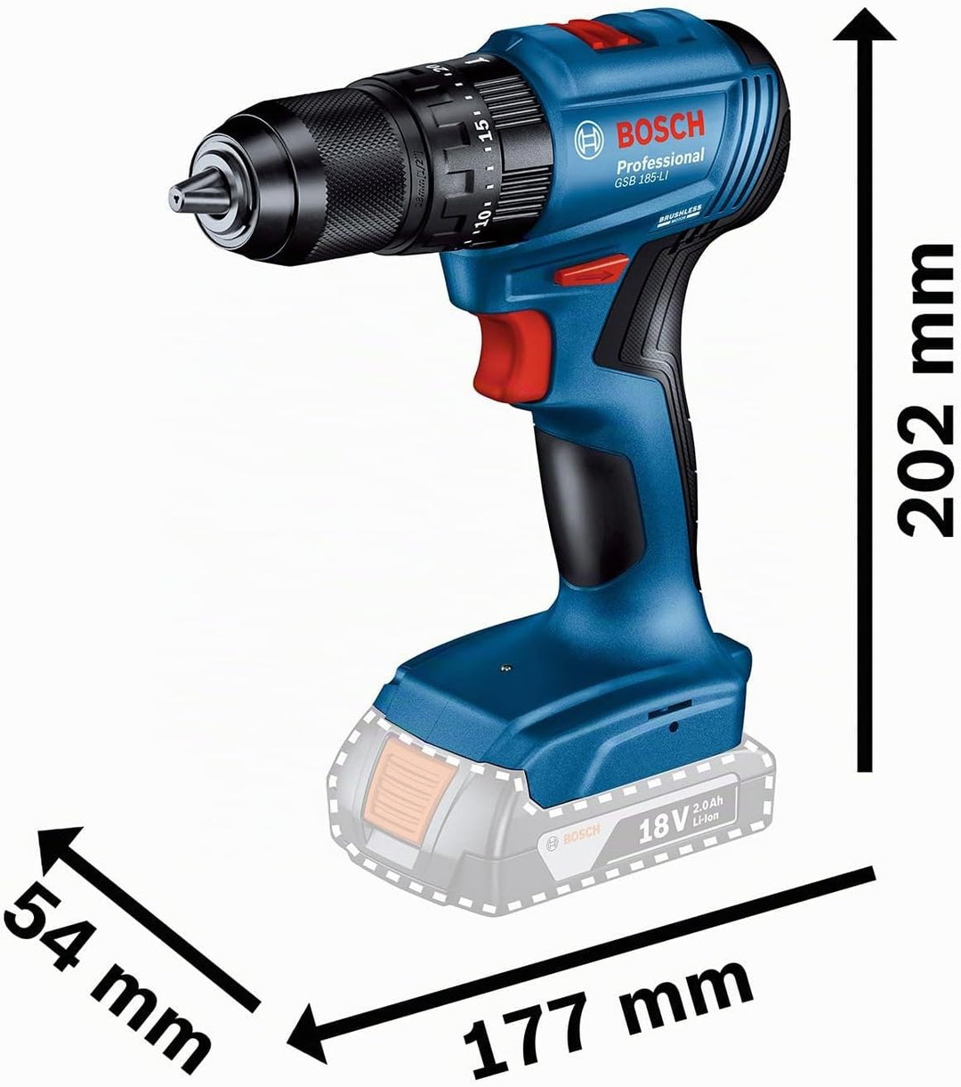 Bosch Professional 18V System Akku-Drehschlagschrauber GDR 18V-215 + Bohrschrauber GSB 185-LI (inkl.
