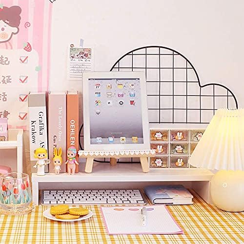 AYNEFY Monitorerhöhung Monitorständer aus Holz für das Büro, Bildschirmerhöhung mit Tastatur- und Ma