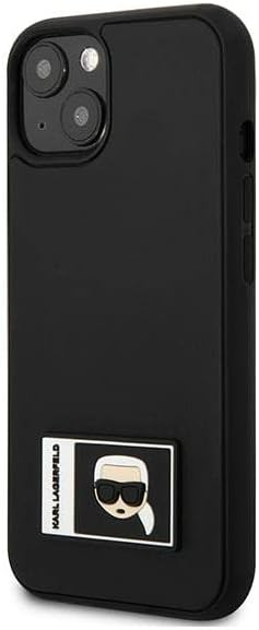 Karl Lagerfeld KLHCP13M3DKPK Hülle für iPhone 13 6,1" schwarz/Black hardcase Ikonik Patch