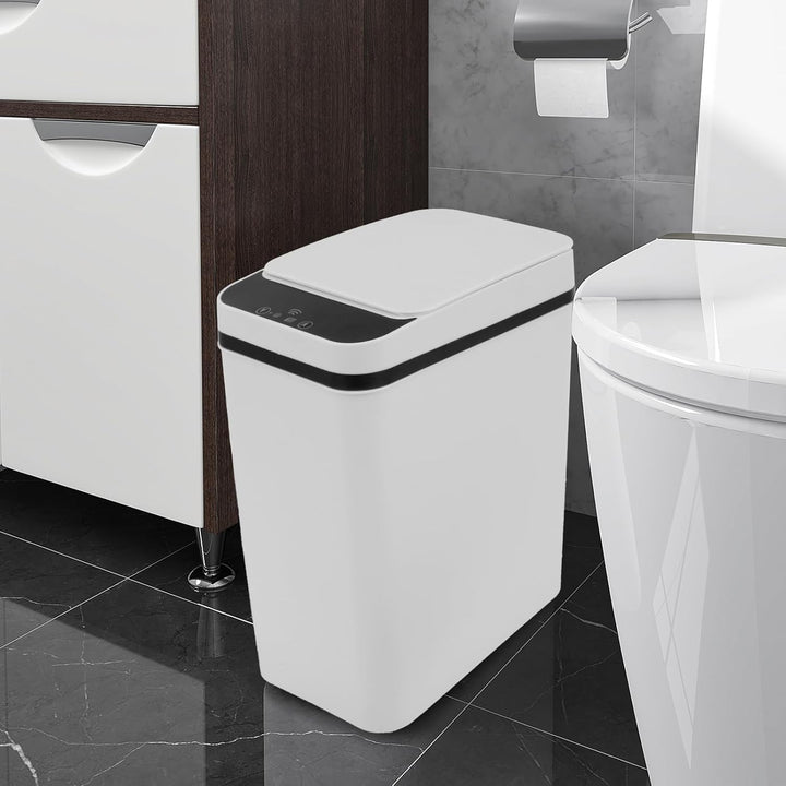Sensor Mülleimer 12L Kleiner Sensor Badezimmer-Mülleimer mit Deckel Berührungsloser Mülleimer Geeign
