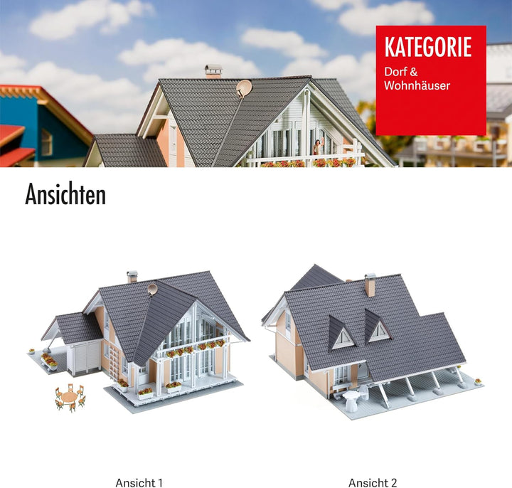 FALLER Haus Prestige Modellbausatz mit 258 Einzelteilen 176 x 166 x 100 mm I Modelleisenbahn Zubehör