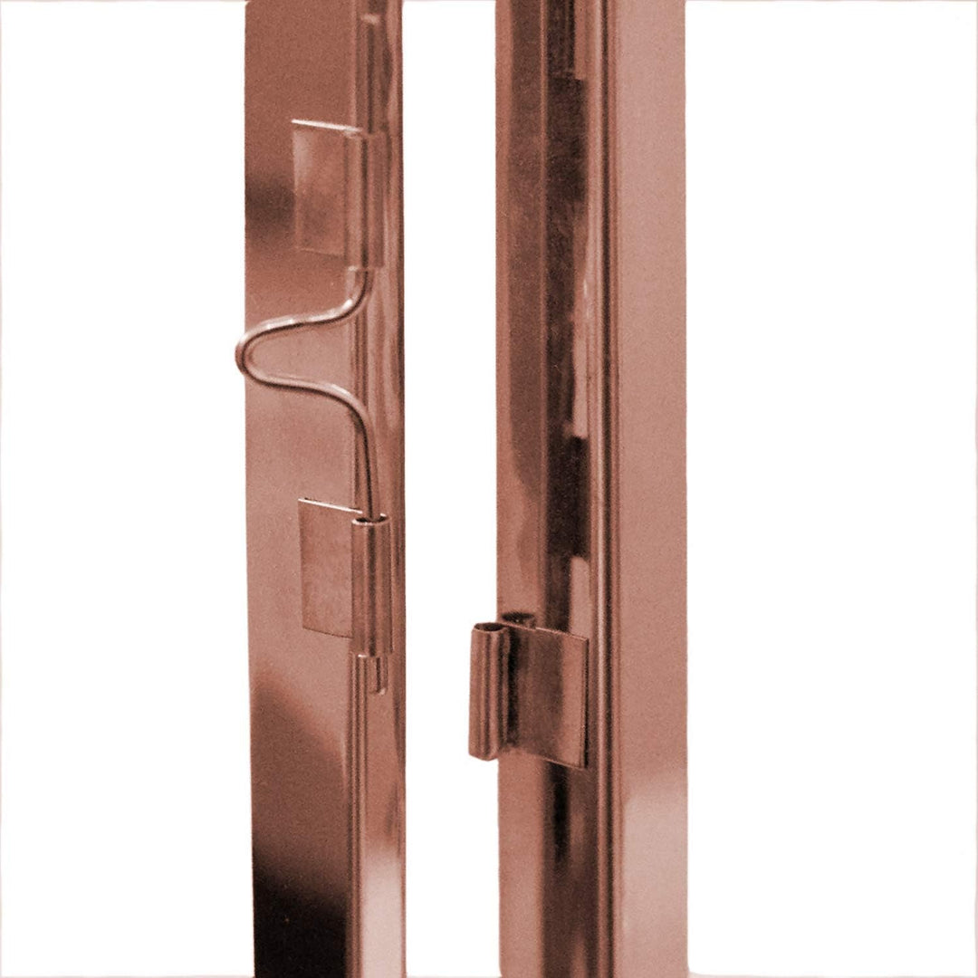 Schönes XXL 3er Set Gartenlaternen Set aus Edelstahl Windlicht Laterne Glas 30/40 / 53 cm Kupfer-far