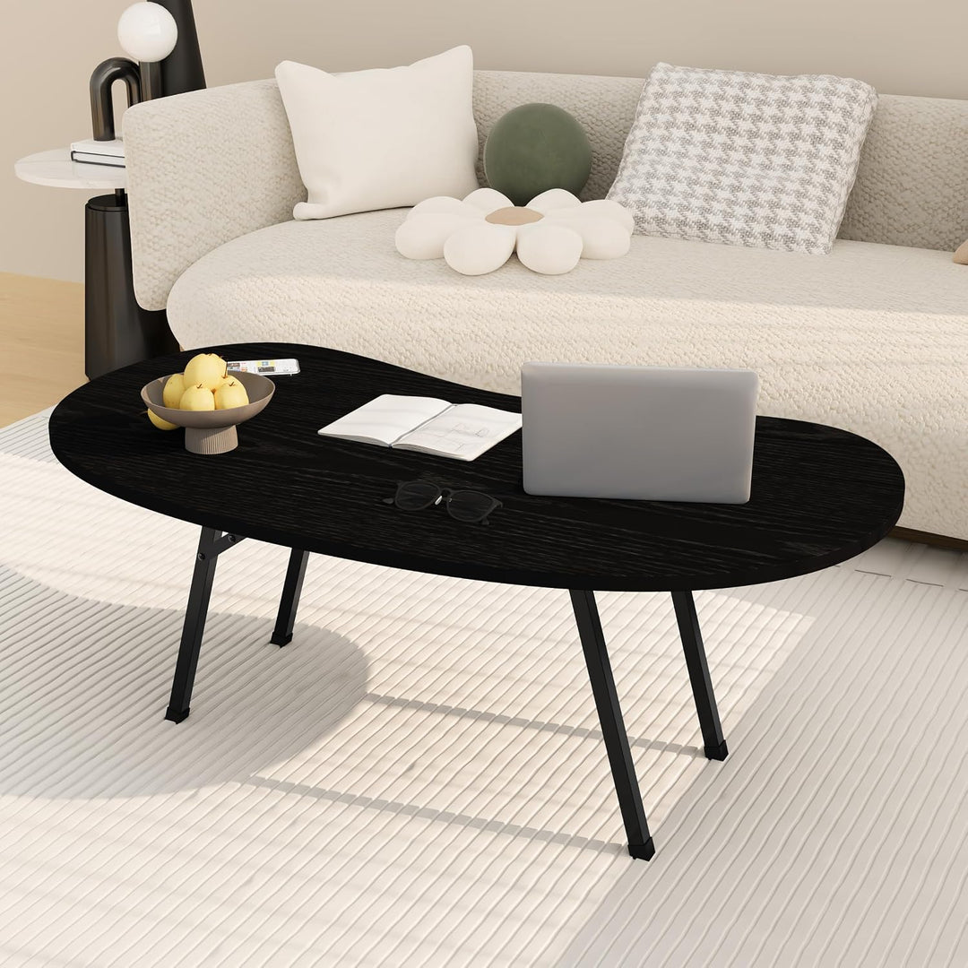 Faltbarer Couchtisch,Mid Century Modern Couchtisch Wohnzimmer Tische,Oval Center Tisch,Kleine Faltba
