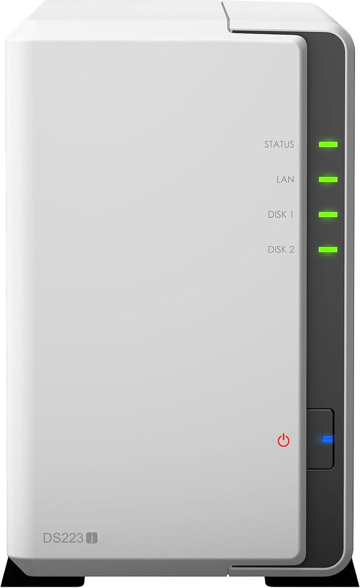 Synology DS223J 2 Bay Desktop NAS, weiss Gehäuse Standard Warranty, Gehäuse Standard Warranty
