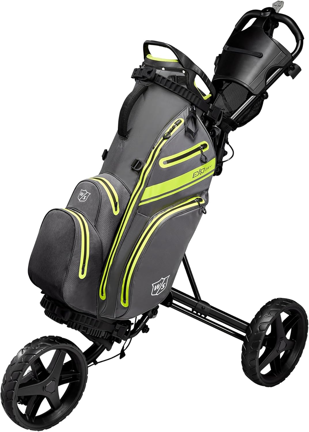Wilson Unisex-Adult Ws Exo Dry Stand Bag Golf Tasche Einheitsgrösse Anthrazit / Zitrone / Silber, Ei