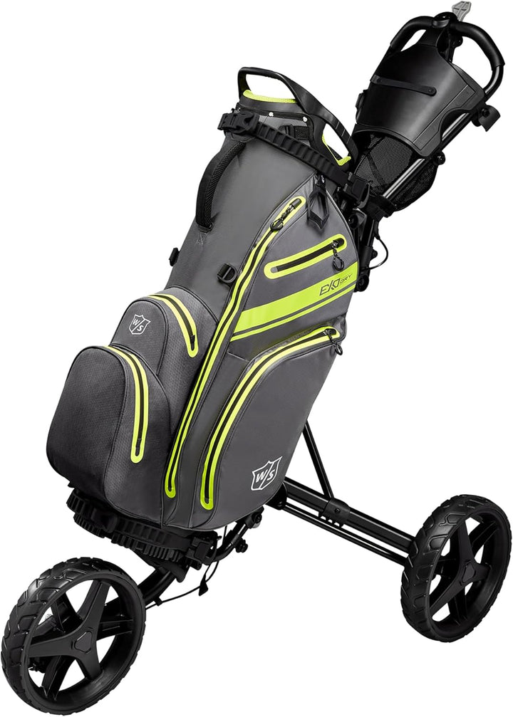 Wilson Unisex-Adult Ws Exo Dry Stand Bag Golf Tasche Einheitsgrösse Anthrazit / Zitrone / Silber, Ei