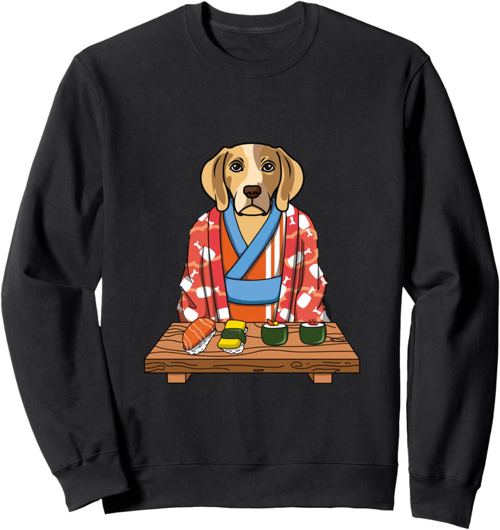 Niedlich Kawaii Japanisch Beagle Hund Kimono Sushi Sweatshirt