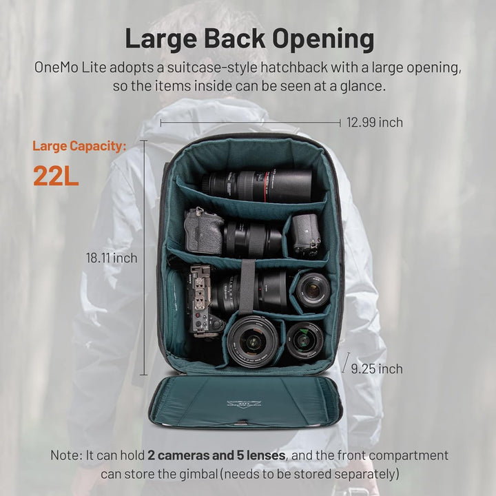 PGYTECH OneMo Lite Kamerarucksack 22L professioneller Fotorucksack kompatibel für DJI Mavic-Serie Dr