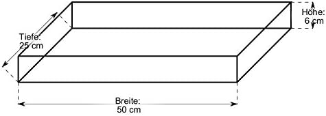 Backideen Regalkorb Klassisch rechteckig, braun, T 25cm x B 50cm x H 6cm 6cm x 25cm x 50cm [HxTxB] B