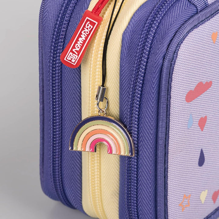 Brunnen XXL Schüler-Etui Federmappe 3 Magic Rainbow 3 Reissverschlüsse